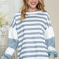 Striped Casual Drop Shoulder Pullover Sweatshirt