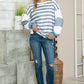 Striped Casual Drop Shoulder Pullover Sweatshirt