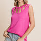 BiBi Cutout Round Neck Sleeveless Top