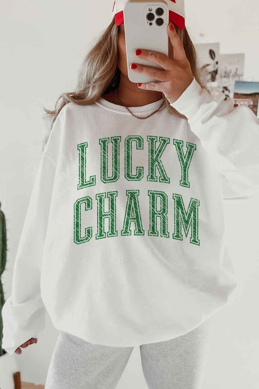 Lucky Charm St Patricks Oversized Sweatshirt