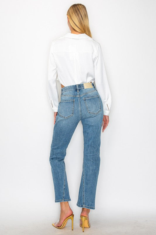 Plus - Tummy Control High Rise Straight Jeans