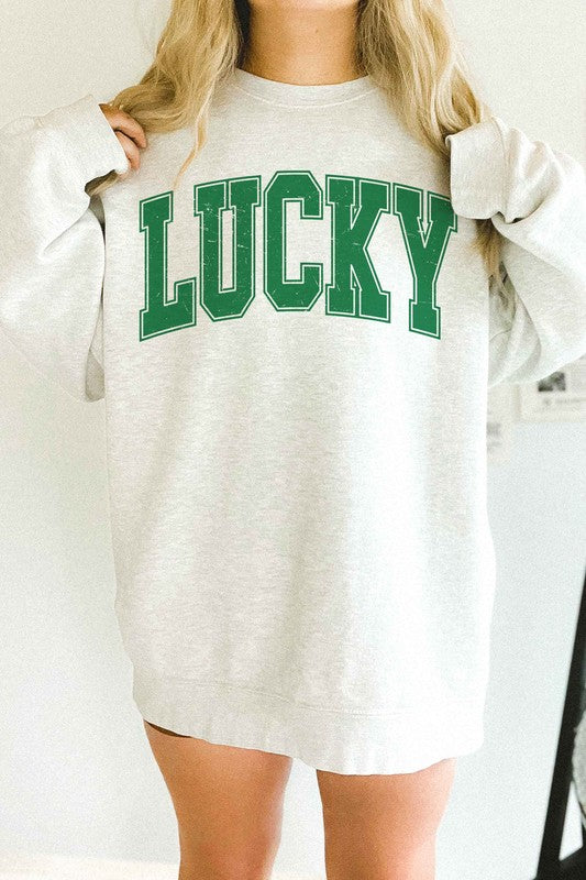 Lucky St Patricks Day Oversized Sweatshirt