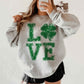 St Patricks Clover Love Graphic Sweatshirt