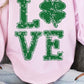 St Patricks Clover Love Graphic Sweatshirt