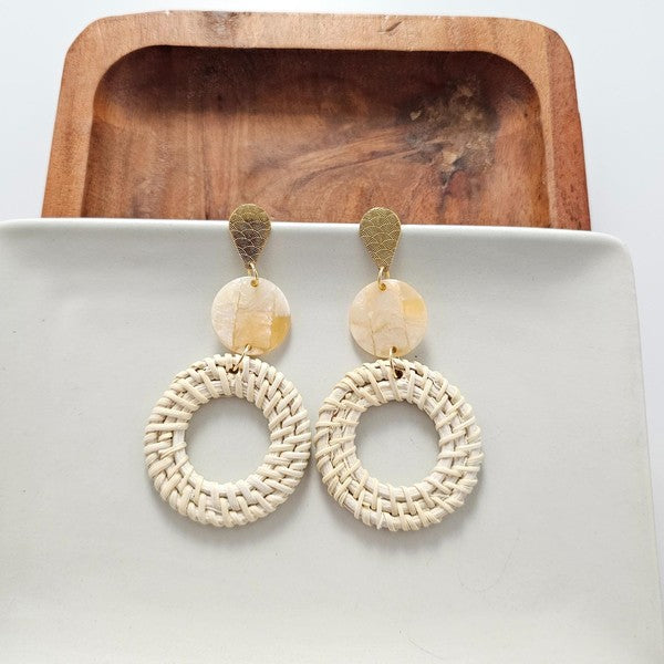 Lana Earrings - Light Rattan