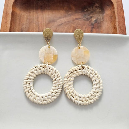 Lana Earrings - Light Rattan