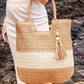 Valeria Two-Tone Straw Tote