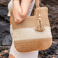 Valeria Two-Tone Straw Tote