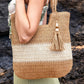 Valeria Two-Tone Straw Tote