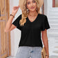 Double Take Ruched V-Neck Short Sleeve T-Shirt