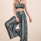 Halter Crop Top with Wide Leg Pants with Pockets