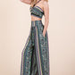 Halter Crop Top with Wide Leg Pants with Pockets