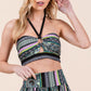 Halter Crop Top with Wide Leg Pants with Pockets