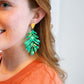 Palm Earrings - Green