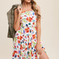 Flower Print Square Neck Dress