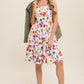 Flower Print Square Neck Dress