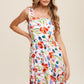 Flower Print Square Neck Dress