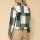 Cropped flannel jacket with bow detailing