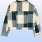 Cropped flannel jacket with bow detailing