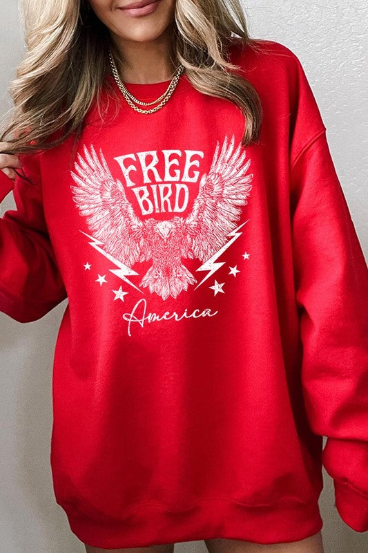 Free Bird America Graphic Fleece Sweatshirts