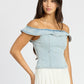 Off Shouder Bustier Top with Back Zipper