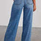 High Waisted Denim Wide Leg Jeans