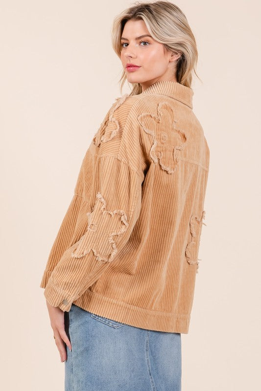 Drop Shoulder Corduroy Shacket