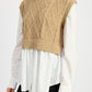 Cable Two Fer Sweater Top