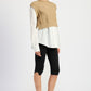 Cable Two Fer Sweater Top