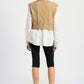 Cable Two Fer Sweater Top