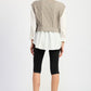 Cable Two Fer Sweater Top