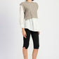 Cable Two Fer Sweater Top