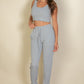 French Terry Cropped Tank Top & Joggers Set