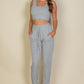 French Terry Cropped Tank Top & Joggers Set