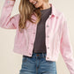 Crop Denim Jacket with Rhinestone Fringe