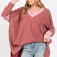 SAGE + FIG Mineral Wash Side Slit Contrast T-Shirt