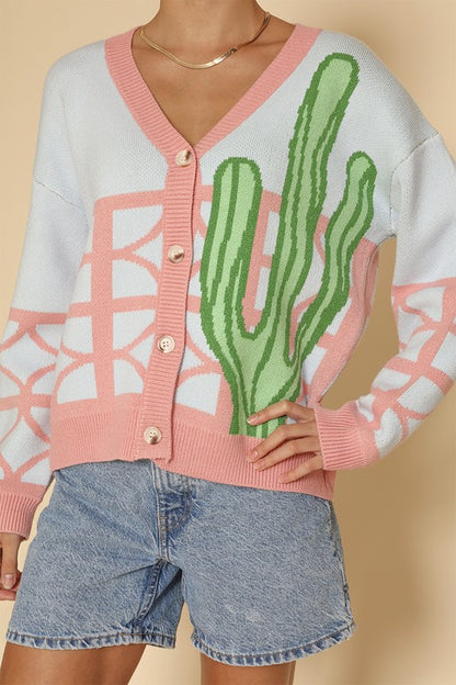 Cactus resort knit cardigan