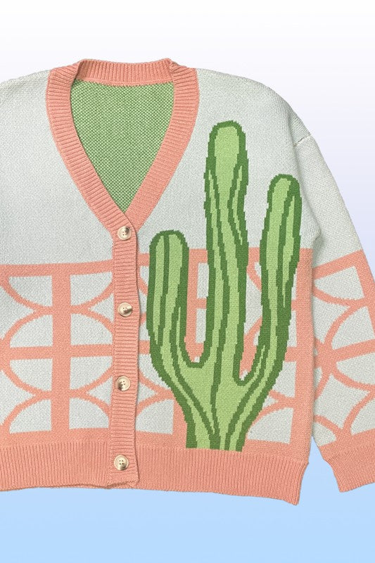 Cactus resort knit cardigan