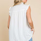 Culture Code Full Size Frill Edge Smocked Sleeveless Top