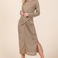 Waist Wrap Dress w Side Pockets-LUREX