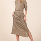 Waist Wrap Dress w Side Pockets-LUREX