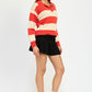 Striped Collared Sweater Top