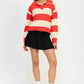 Striped Collared Sweater Top