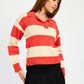 Striped Collared Sweater Top