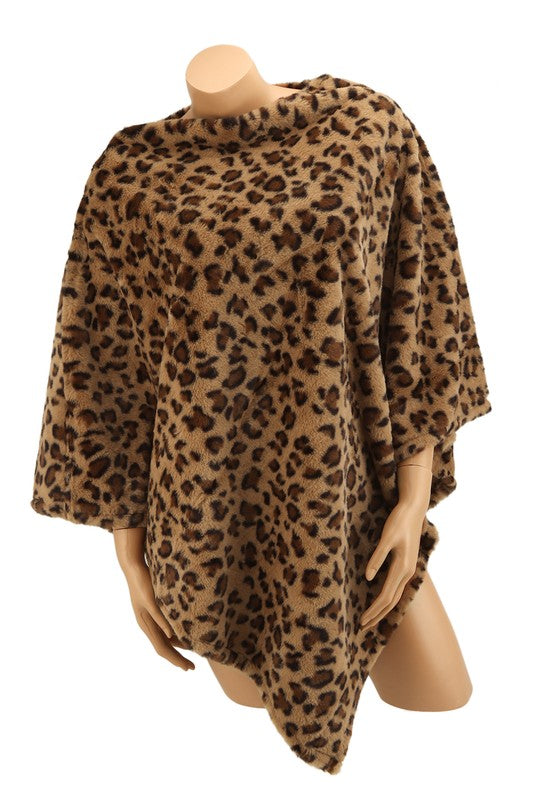 Leopard Pattern Fur Cape