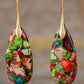 Handmade Teardrop Shape Natural Stone Dangle Earrings