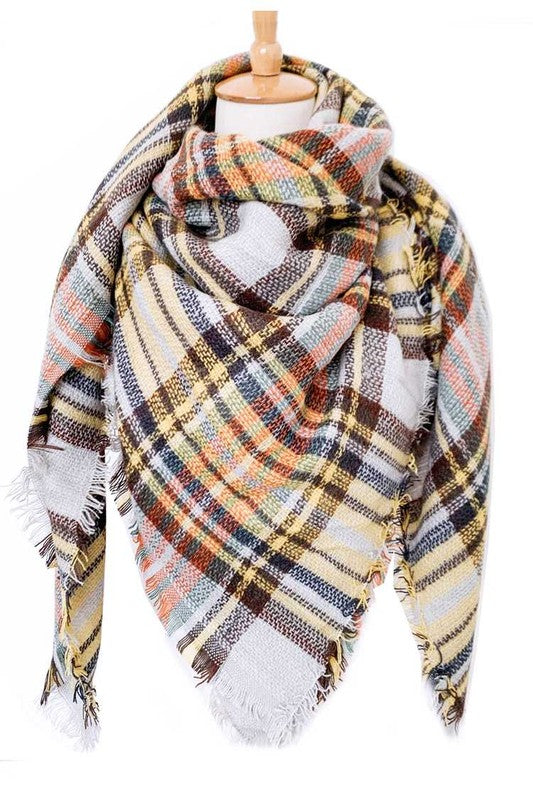 Large Plaid Blanket Scarf