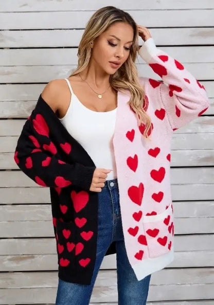 Two Tone Heart Cardigan