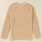 Women Knit Drop Shoulder Side Slits Loose Sweater