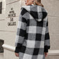 Plaid Long Sleeve Hooded Coat